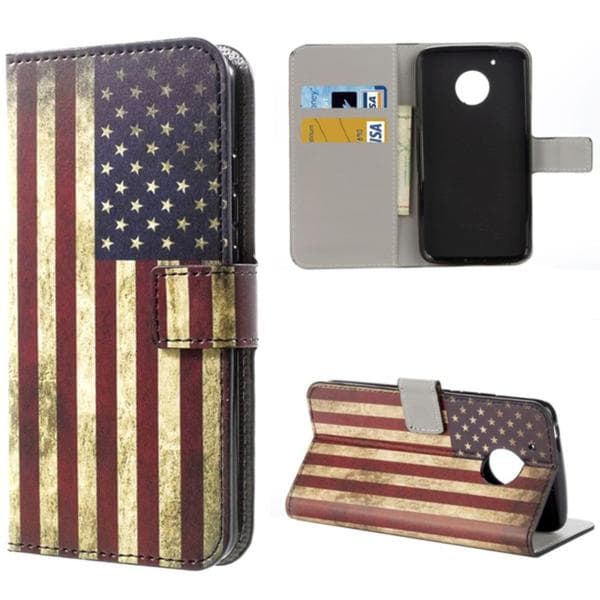 Plånboksfodral Moto G5 Plus - Flagga USA