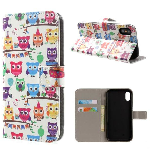 Plånboksfodral iPhone X / iPhone Xs - Ugglor På Kalas