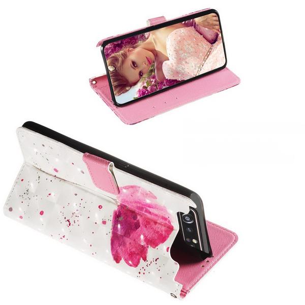 Plånboksfodral Samsung Galaxy A80 – Rosa Blomma