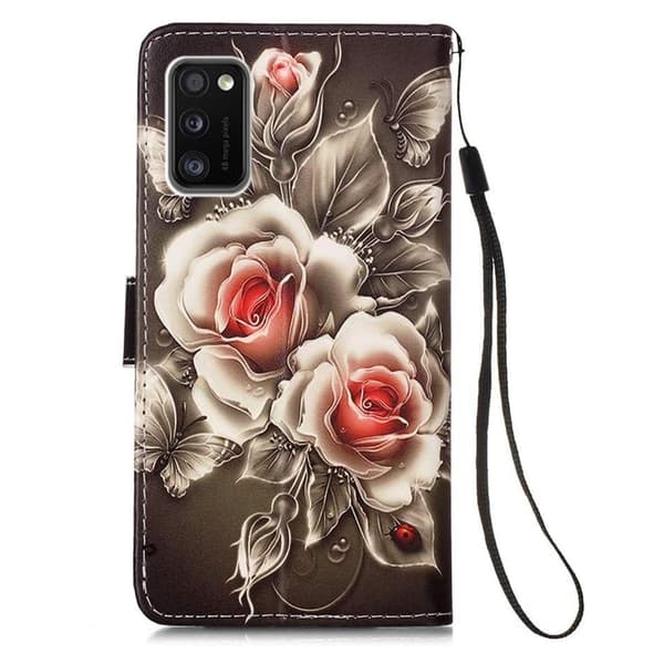 Lompakkokotelo Samsung Galaxy A02s - Ruusut