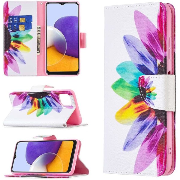 Lompakkokotelo Samsung Galaxy A03 - Värikäs Kukka