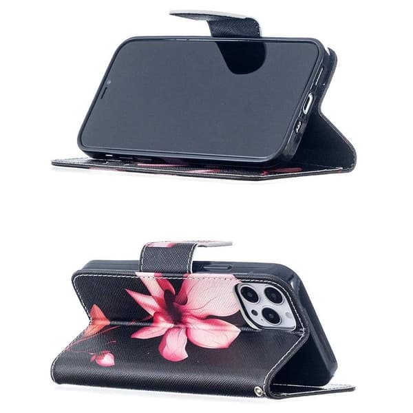 Lompakkokotelo iPhone 13 Pro Max - Vaaleanpunainen Kukka