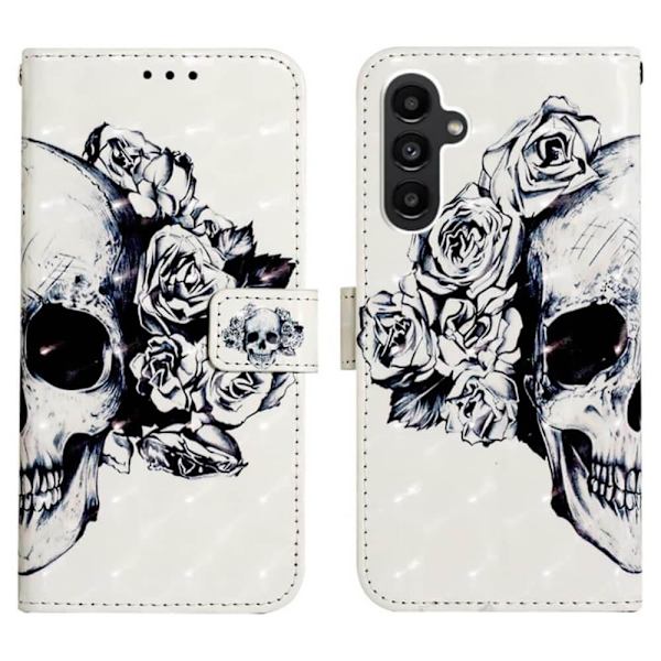 Plånboksfodral Samsung Galaxy A54 – Döskalle / Rosor
