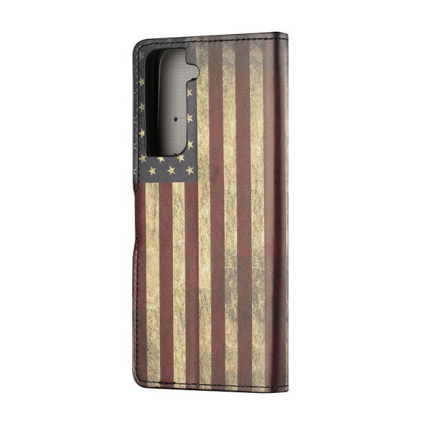 Plånboksfodral Samsung Galaxy S21 Plus - Flagga USA