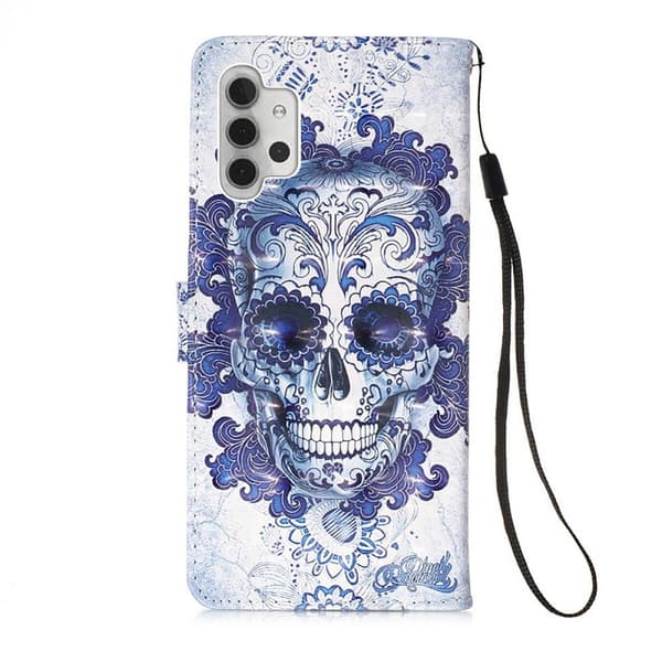 Lompakkokotelo Samsung Galaxy A32 - Pääkallo