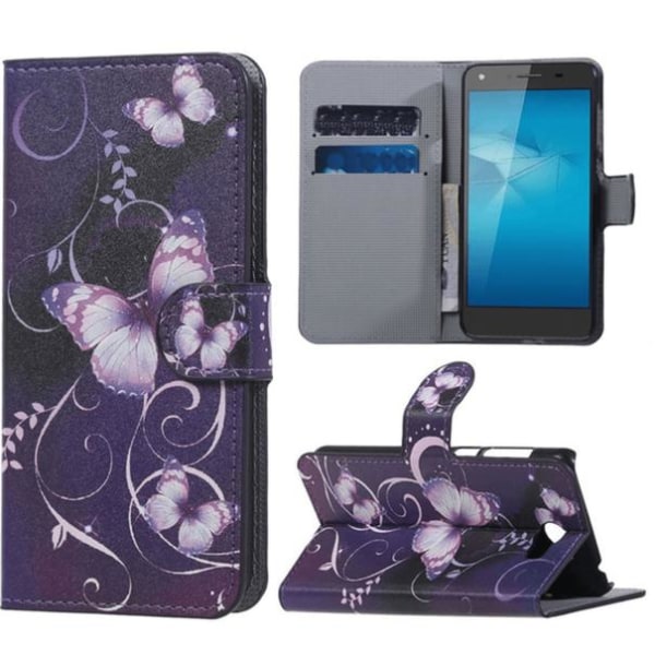 Plånboksfodral Huawei Y6 II Compact - Lila med Fjärilar