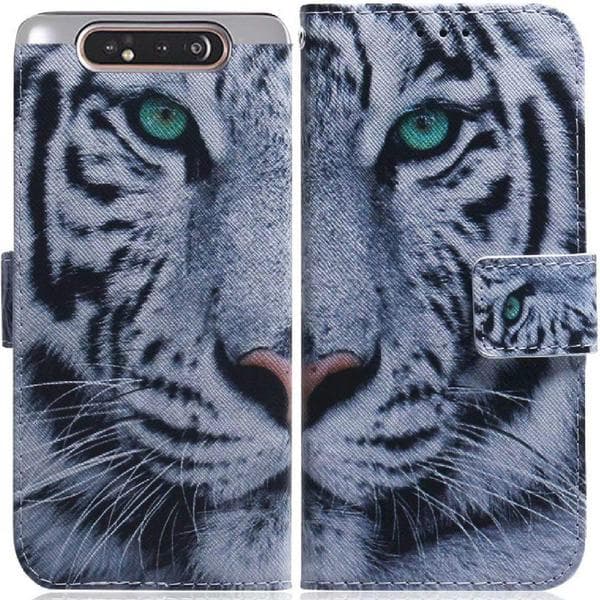 Plånboksfodral Samsung Galaxy A80 - Vit Tiger