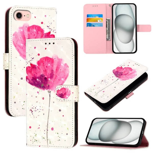 Plånboksfodral Apple iPhone 16e - Rosa Blomma
