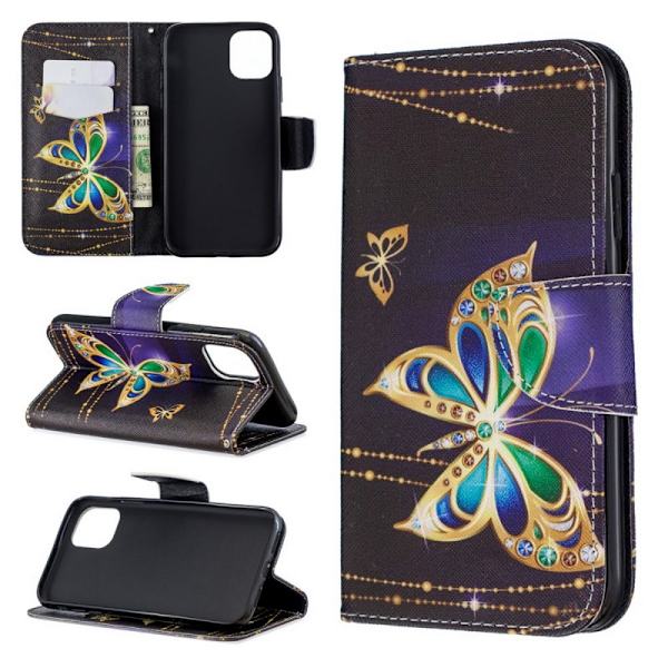 Plånboksfodral iPhone 15 Plus – Guldfjäril