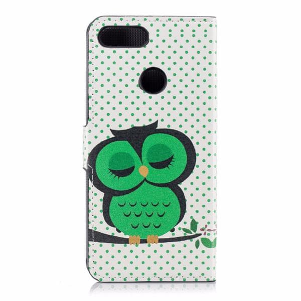 Plånboksfodral Huawei P Smart (2018) - Prickigt med Uggla