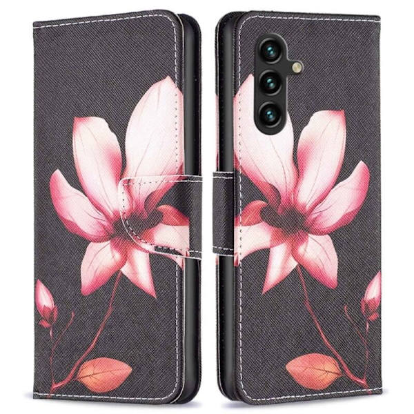 Lompakkokotelo Samsung Galaxy A15 - Vaaleanpunainen Kukka