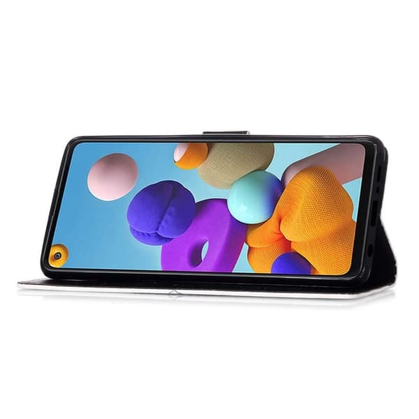 Lompakkokotelo Samsung Galaxy A21s - Pääkallo / Ruutu