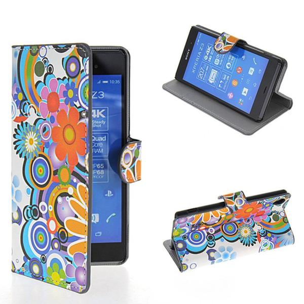 Plånboksfodral Sony Xperia Z3+ / Blommor & Cirklar
