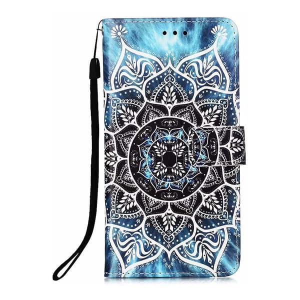 Lompakkokotelo iPhone 13 Pro - Sininen Mandala