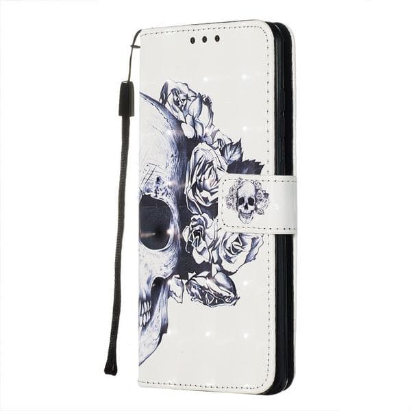 Plånboksfodral Samsung Galaxy S20 – Döskalle / Rosor