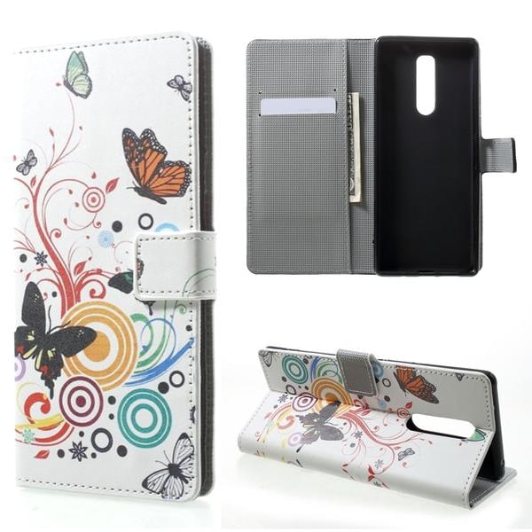 Plånboksfodral Sony Xperia 1 - Vit med Fjärilar