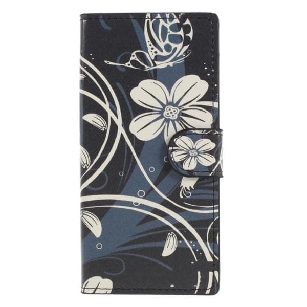 Plånboksfodral Sony Xperia XA2 - Svart med Blommor