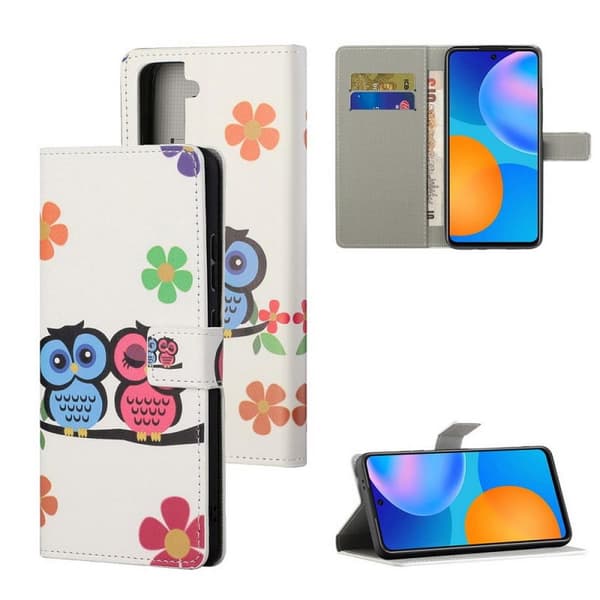 Lompakkokotelo Samsung Galaxy S22 Plus - Pöllöt & Kukat