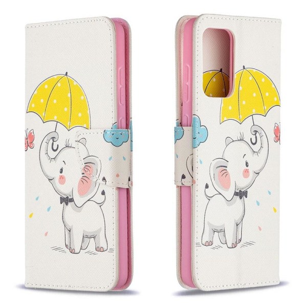 Plånboksfodral Samsung Galaxy A52 / A52s – Elefant med Paraply