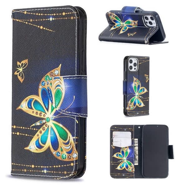 Plånboksfodral iPhone 15 Pro – Guldfjäril