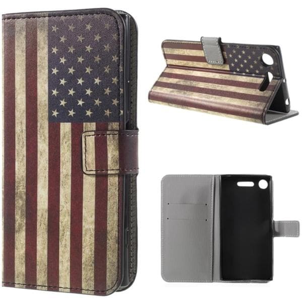 Plånboksfodral Sony Xperia XZ1 - Flagga USA