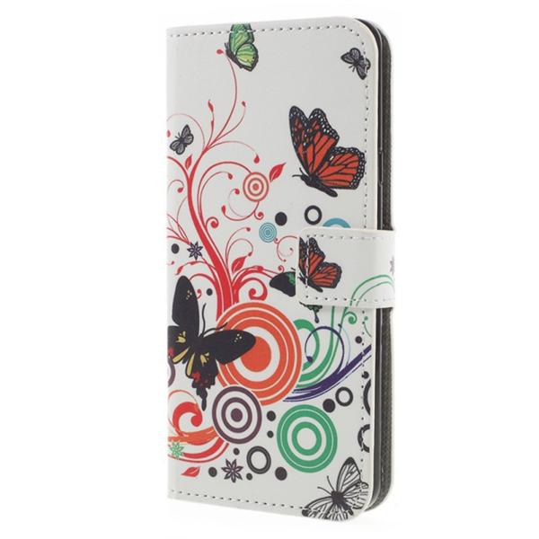Plånboksfodral LG G7 ThinQ - Vit med Fjärilar