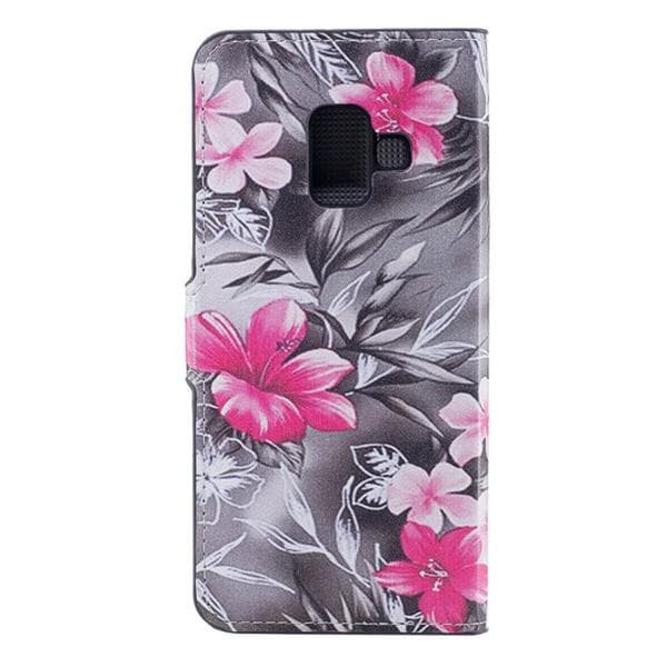 Plånboksfodral Samsung Galaxy A6 (2018) - Svartvit med Blommor