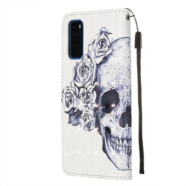 Plånboksfodral Samsung Galaxy S20 – Döskalle / Rosor