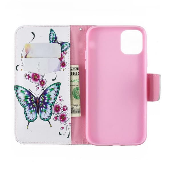 Plånboksfodral iPhone 13 – Fjärilar och Blommor