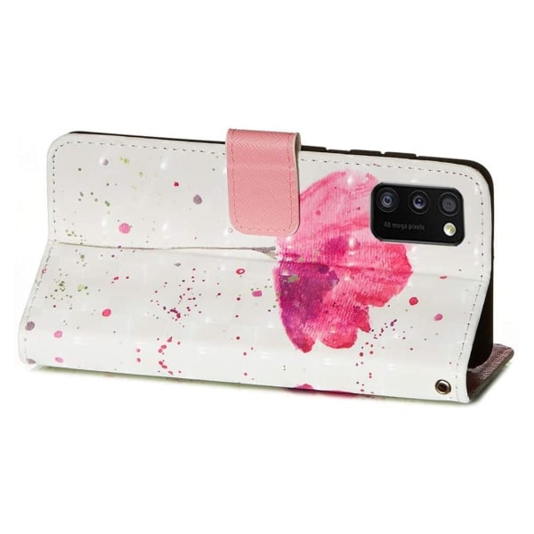 Lompakkokotelo Samsung Galaxy A02s - Vaaleanpunainen Kukka