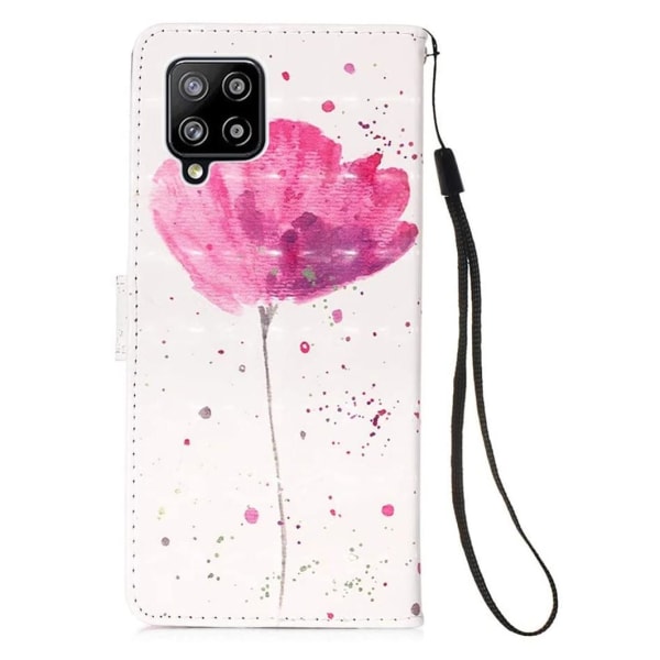 Lompakkokotelo Samsung Galaxy A12 - Vaaleanpunainen Kukka