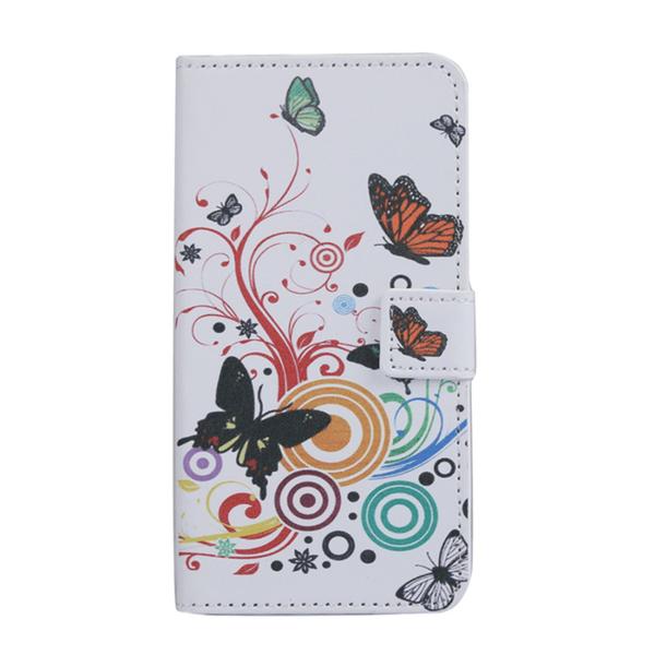 Plånboksfodral Motorola Moto G4 & G4 Plus - Vit med Fjärilar