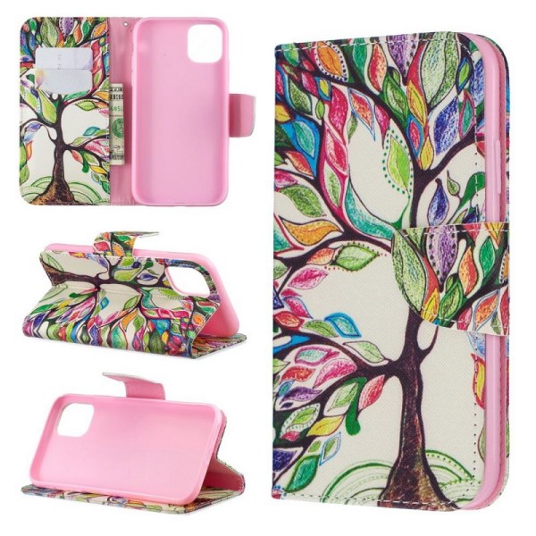 Lompakkokotelo iPhone 14 - Värikäs Puu