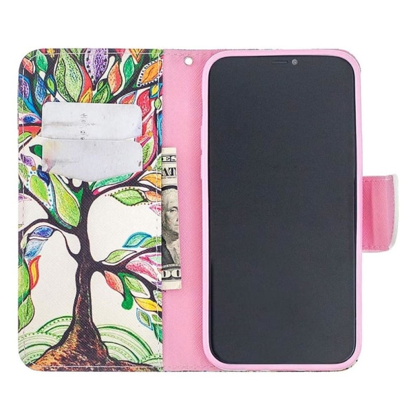 Lompakkokotelo iPhone 12 Pro Max - Värikäs Puu