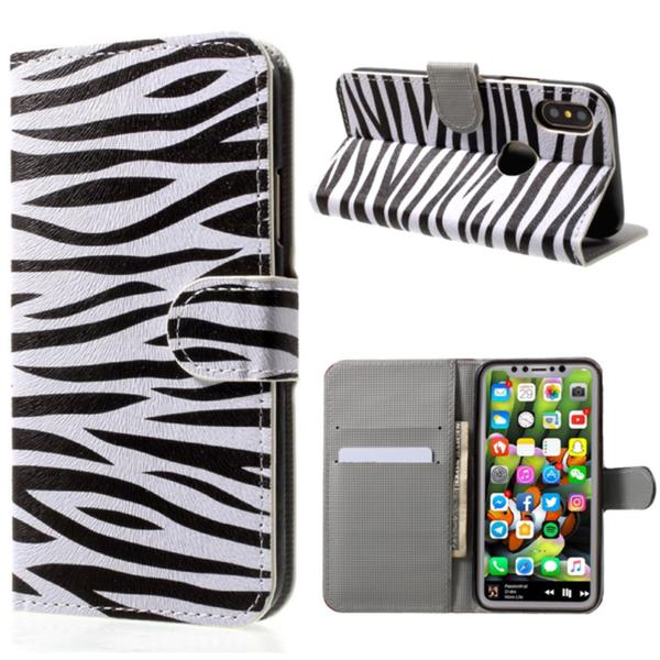 Plånboksfodral iPhone X / iPhone Xs - Zebra