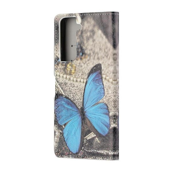 Plånboksfodral Samsung Galaxy S22 Plus - Blå Fjäril