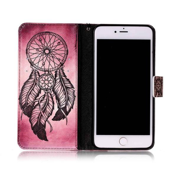 Plånboksfodral Apple Iphone 7 Plus – Drömfångare Rosa/Röd