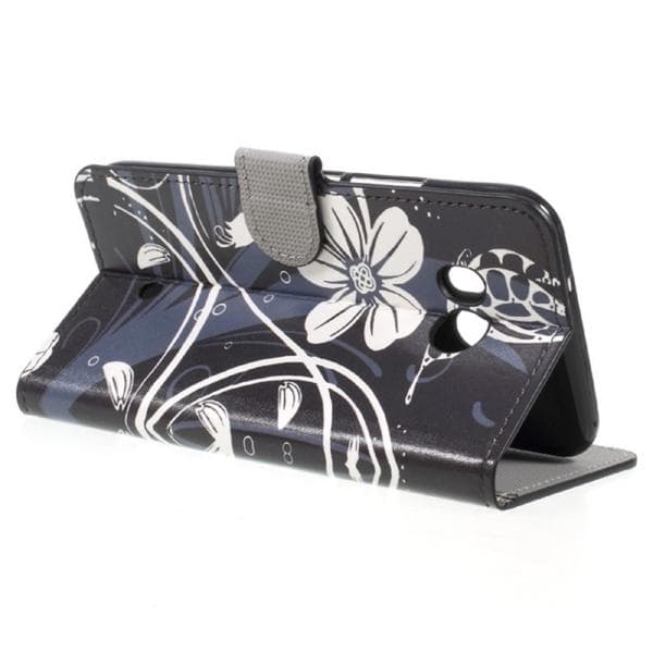 Plånboksfodral HTC U11 - Svart med Blommor