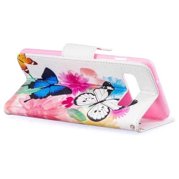Plånboksfodral Samsung Galaxy S10 Plus - Färgglada Fjärilar