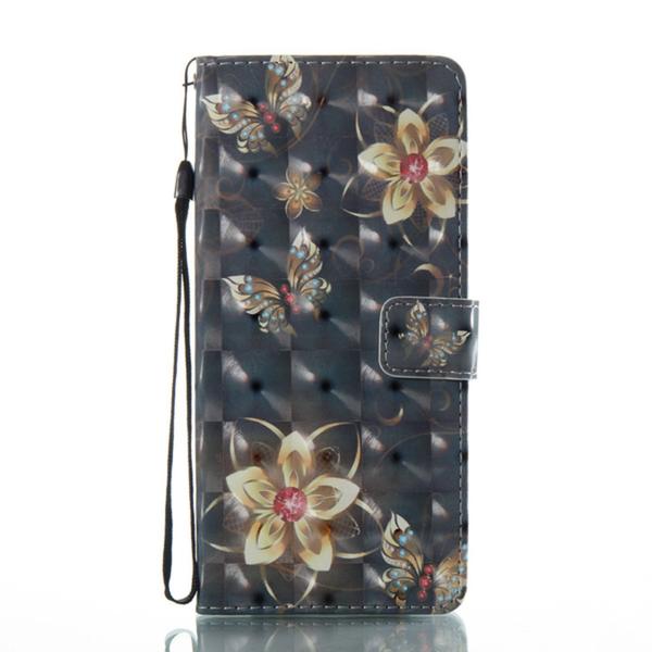 Plånboksfodral Samsung Galaxy Note 8 – Blommor i Guld