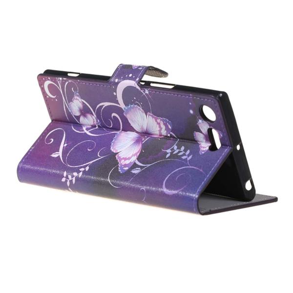 Plånboksfodral Sony Xperia XZ Premium – Lila med Fjärilar