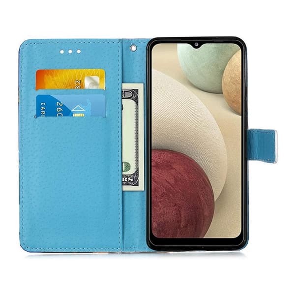 Lompakkokotelo Samsung Galaxy A12 - Sininen Mandala
