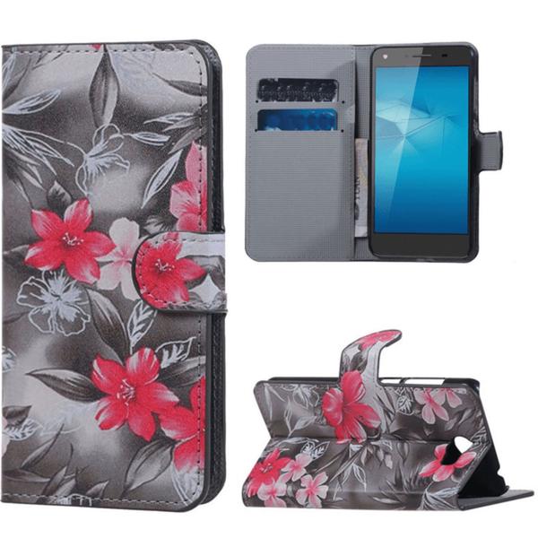 Plånboksfodral Huawei Y5 II - Svartvit med Blommor
