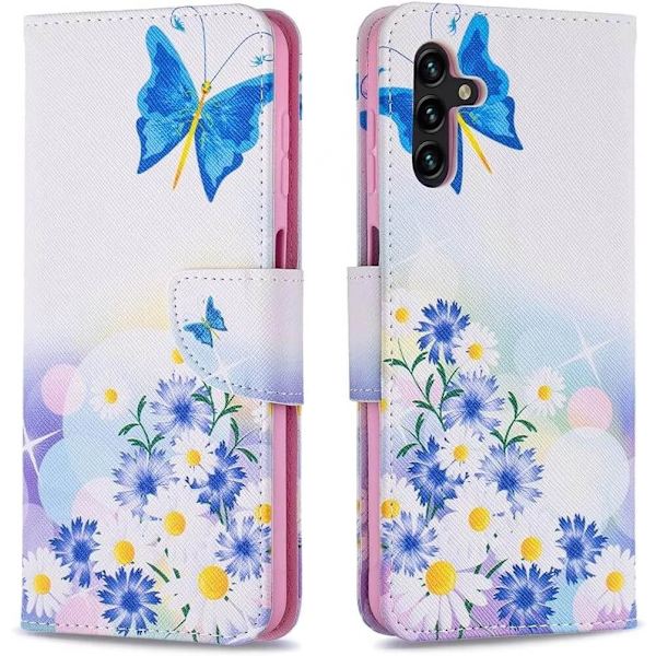 Lompakkokotelo Samsung Galaxy A15 - Perhosia Ja Kukkia