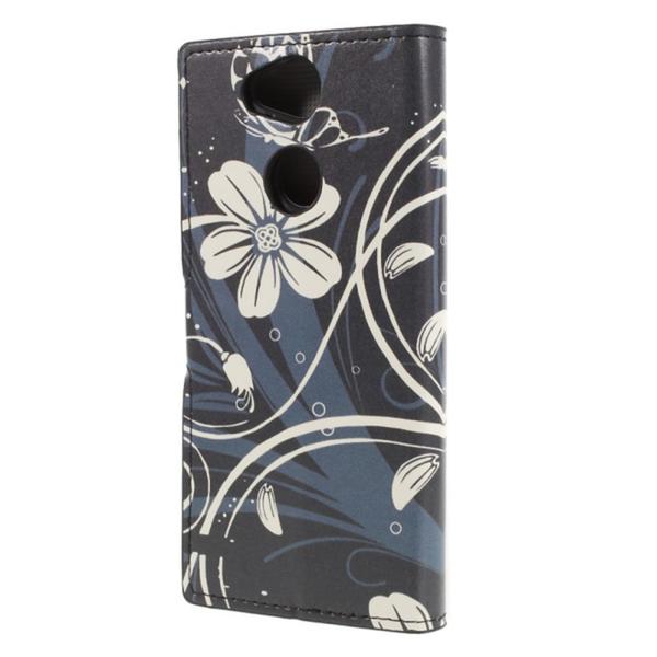 Plånboksfodral Sony Xperia XA2 - Svart med Blommor