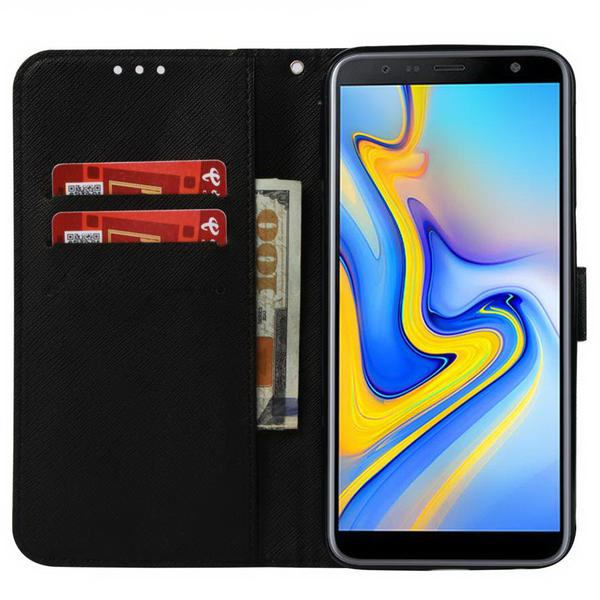 Plånboksfodral Samsung Galaxy J6 Plus – Döskalle / Rosor