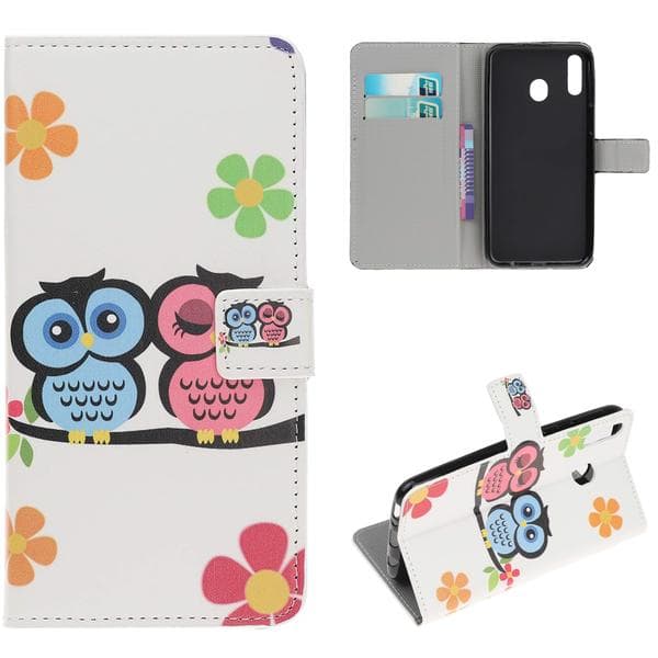 Plånboksfodral Samsung Galaxy A40 - Ugglor & Blommor
