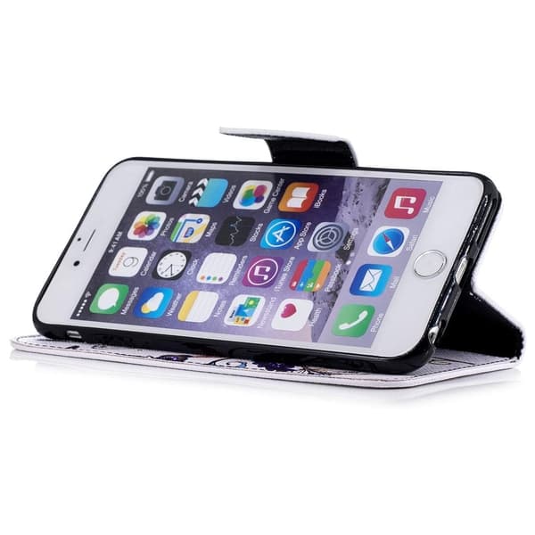 Plånboksfodral iPhone 8 – Blåa och Vita Fjärilar