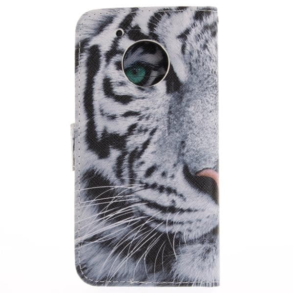 Plånboksfodral Moto G5 Plus – Vit Tiger