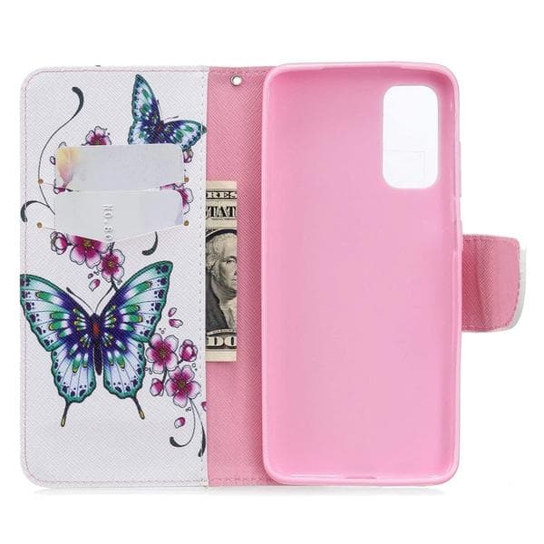 Plånboksfodral Samsung Galaxy S20 – Fjärilar och Blommor